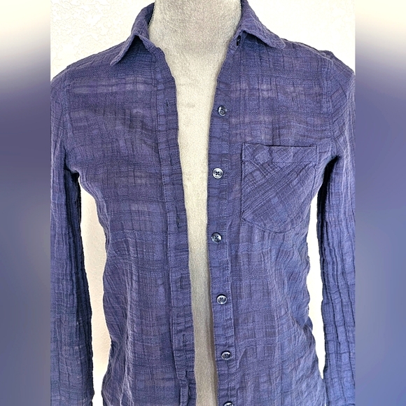 Aeropostale Blue Button-Up Top XSmall women's - Picture 5 of 14